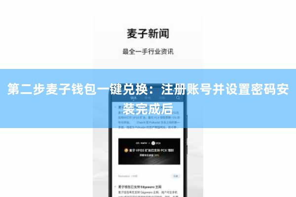 第二步麦子钱包一键兑换：注册账号并设置密码安装完成后