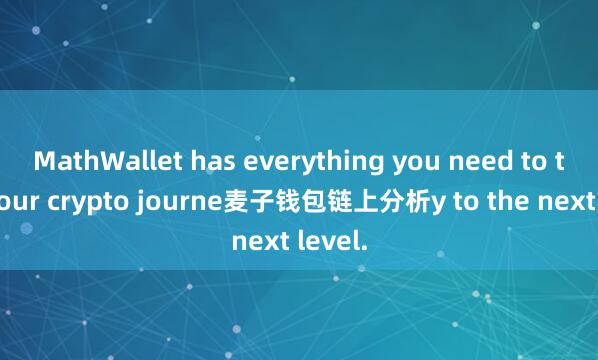 MathWallet has everything you need to take your crypto journe麦子钱包链上分析y to the next level.
